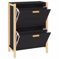vidaXL Shoe Cabinet Engineered Wood Home Shoe Storage Organiser Multi Colours - black - Additional view 7