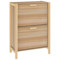 vidaXL Shoe Cabinet Engineered Wood Home Shoe Storage Organiser Multi Colours - brown