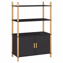 vidaXL Highboard Engineered Wood Sideboard Cabinet Furniture Multi Colours - black