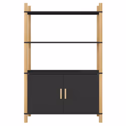 vidaXL Highboard Engineered Wood Sideboard Cabinet Furniture Multi Colours - black