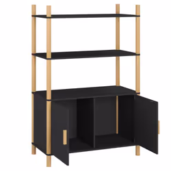 vidaXL Highboard Engineered Wood Sideboard Cabinet Furniture Multi Colours - black - Additional view 4