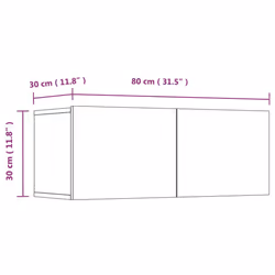 ) vidaXL 4x Wall TV Cabinets Media Unit Furniture Multi Colours Multi Sizes - Grey sonoma, 80 x 30 x 30 cm (W x D x H - Additional view 4