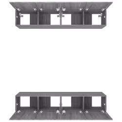 ) vidaXL 4x Wall TV Cabinets Media Unit Furniture Multi Colours Multi Sizes - Grey sonoma, 80 x 30 x 30 cm (W x D x H - Additional view 6