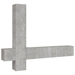 vidaXL TV Cabinet Set Engineered Wood Media Unit Multi Colours/Sizes 3/5 Piece - Concrete grey