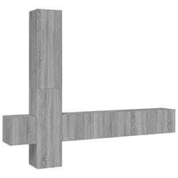 vidaXL TV Cabinet Set Engineered Wood Media Unit Multi Colours/Sizes 3/5 Piece - Grey sonoma