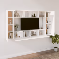 ) vidaXL TV Cabinet Set 8 Piece Engineered Wood Furniture Multi Colours/Sizes - White, 80 x 30 x 30 cm (W x D x H - Additional view 4
