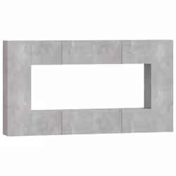 ) vidaXL TV Cabinet Set 8 Piece Engineered Wood Furniture Multi Colours/Sizes - Concrete grey, 80 x 30 x 30 cm (W x D x H - Additional view 3
