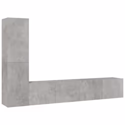 vidaXL TV Cabinet Set 4 Piece Concrete Grey Engineered Wood Media Cabinet - Additional view 3