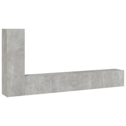 vidaXL TV Cabinet Set TV Console Media Unit TV Unit Cupboard Engineered Wood - Concrete grey