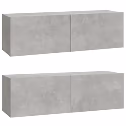 vidaXL TV Cabinet Set TV Console Media Unit TV Unit Cupboard Engineered Wood - Concrete grey - Additional view 5