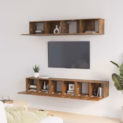 vidaXL TV Cabinet Set 5 Piece Engineered Wood Multi Colours 100/80x30x30 cm - smoked oak