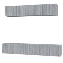 vidaXL TV Cabinet Set 5 Piece Engineered Wood Multi Colours 100/80x30x30 cm - grey sonoma