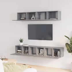 vidaXL TV Cabinet Set 5 Piece Engineered Wood Multi Colours 100/80x30x30 cm - grey sonoma