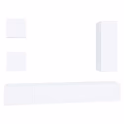 vidaXL TV Cabinet Set 5 Piece Engineered Wood Indoor Media Unit Multi Colours - white, 80 x 30 x 30 cm
