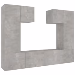 ) vidaXL TV Cabinet Set 6 Piece Engineered Wood Multi Colours 100/80x30x30 cm - Concrete grey, 60 x 30 x 30 cm (L x W x H