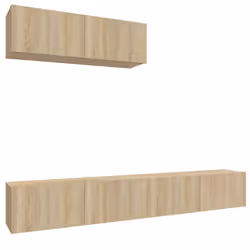 ) vidaXL TV Cabinet Set 3 Piece TV Stand TV Unit Media Cabinet Engineered Wood - Sonoma oak, 100 x 30 x 30 cm (L x W x H - Additional view 2