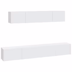 vidaXL TV Cabinet Set 4 Piece White Engineered Wood TV Console Media Unit