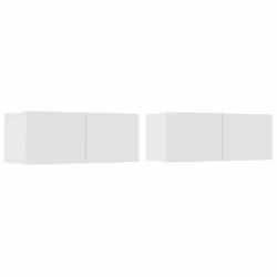 vidaXL TV Cabinet Set 4 Piece White Engineered Wood TV Console Media Unit - Additional view 4