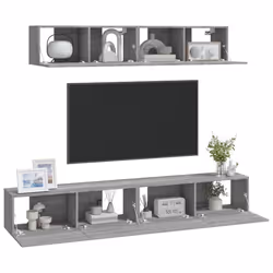 vidaXL TV Cabinet Set 4 Piece Grey Sonoma Engineered Wood TV Stand Media Unit - Additional view 6