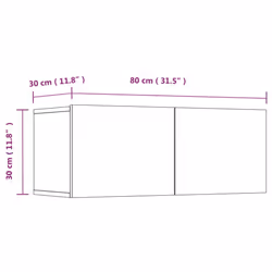 vidaXL TV Cabinet Set 4 Piece White Engineered Wood TV Console Media Unit - Additional view 8