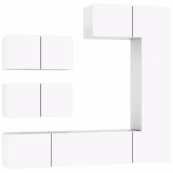 ) vidaXL TV Cabinet Set 4 Piece Engineered Wood Indoor Media Unit Multi Colours - White, 30.5 x 30 x 90 cm (L x W x H - Additional view 2