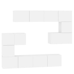 ) vidaXL Wall-mounted TV Cabinet Engineered Wood Multi Colours 100/80x30x30 cm - White, 60 x 30 x 30 cm (W x D x H