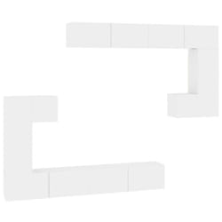 ) vidaXL Wall-mounted TV Cabinet Engineered Wood Multi Colours 100/80x30x30 cm - White, 30.5 x 30 x 90 cm (W x D x H