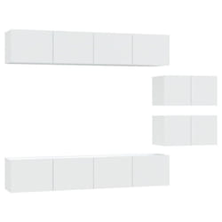 vidaXL TV Cabinet Set 6 Piece Engineered Wood Multi Colours 100/80x30x30 cm - White