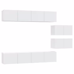 vidaXL TV Cabinet Set 6 Piece Engineered Wood Multi Colours 100/80x30x30 cm - White