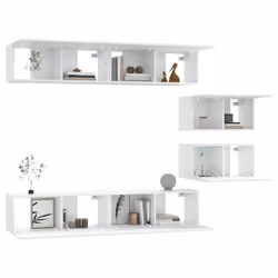 vidaXL TV Cabinet Set 6 Piece Engineered Wood Multi Colours 100/80x30x30 cm - White - Additional view 7