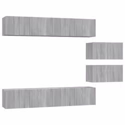 vidaXL TV Cabinet Set 6 Piece Engineered Wood Multi Colours 100/80x30x30 cm - Grey sonoma