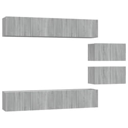 vidaXL TV Cabinet Set 6 Piece Engineered Wood Multi Colours 100/80x30x30 cm - Grey sonoma