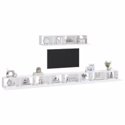 vidaXL 8x TV Cabinets Chipboard Living Room Furniture TV Unit Multi Colours - White, 4 - Additional view 6