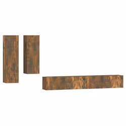 vidaXL TV Cabinet Set 4 Piece Engineered Wood Multi Colours 100/80x30x30 cm - smoked oak