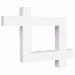 vidaXL TV Cabinet Set 9 Piece Engineered Wood Media TV Console Multi Colours - White
