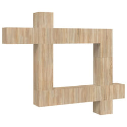 vidaXL TV Cabinet Set 9 Piece Engineered Wood Media TV Console Multi Colours - Sonoma oak