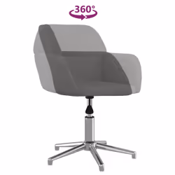 vidaXL Swivel Office Chair Desk Chair Accent Chair Armchair Light Grey Fabric - Additional view 5