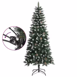 vidaXL Artificial Christmas Tree with Stand Christmas Decoration Green PVC - 150 x 66 cm - Additional view 2