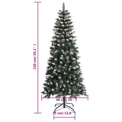 vidaXL Artificial Christmas Tree with Stand Christmas Decoration Green PVC - 150 x 66 cm - Additional view 3