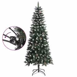 vidaXL Artificial Christmas Tree with Stand Christmas Decoration Green PVC - 180 x 76 cm - Additional view 2