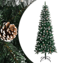 vidaXL Artificial Christmas Tree with Stand Christmas Decoration Green PVC - 210 x 86 cm