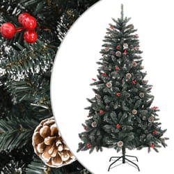 vidaXL Artificial Christmas Tree with Stand Christmas Decoration Green PVC - 150 x 83.5 cm