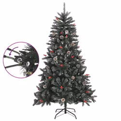 vidaXL Artificial Christmas Tree with Stand Christmas Decoration Green PVC - 150 x 83.5 cm