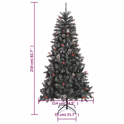vidaXL Artificial Christmas Tree with Stand Christmas Decoration Green PVC - 210 x 144 cm