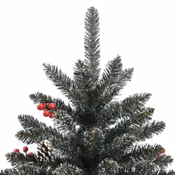 vidaXL Artificial Christmas Tree with Stand Christmas Decoration Green PVC - 210 x 144 cm - Additional view 4