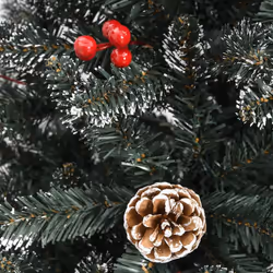 vidaXL Artificial Christmas Tree with Stand Christmas Decoration Green PVC - 210 x 144 cm - Additional view 5