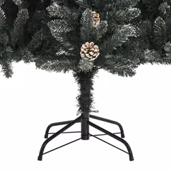 vidaXL Artificial Christmas Tree with Stand Christmas Decoration Green PVC - 210 x 144 cm - Additional view 6
