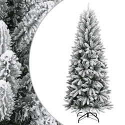 vidaXL Artificial Christmas Tree with Flocked Snow Christmas Decoration PVC&PE - without led, 120 cm