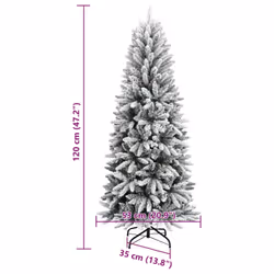 vidaXL Artificial Christmas Tree with Flocked Snow Christmas Decoration PVC&PE - without led, 120 cm