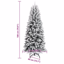 vidaXL Artificial Christmas Tree with Flocked Snow Christmas Decoration PVC&PE - without led, 180 cm